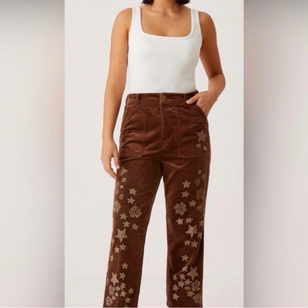 Anthropologie Pilcro The Wanderer brown velvet pants